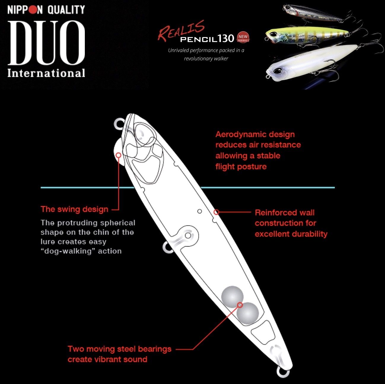 DUO Ultimate Topwater Lure REALIS PENCIL 130 SW Limited - Image 2