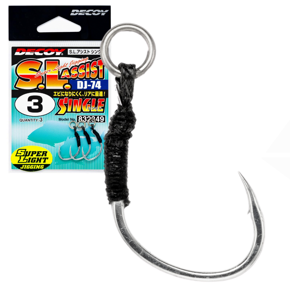 DECOY Saltwater Super Light Jigging Single Assist Hook DJ-74