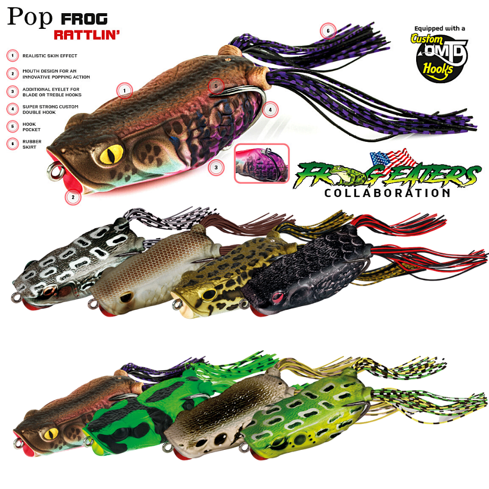 MOLIX Pike & Bass Fishing Topwater Rattlin’ Lure POP FROG