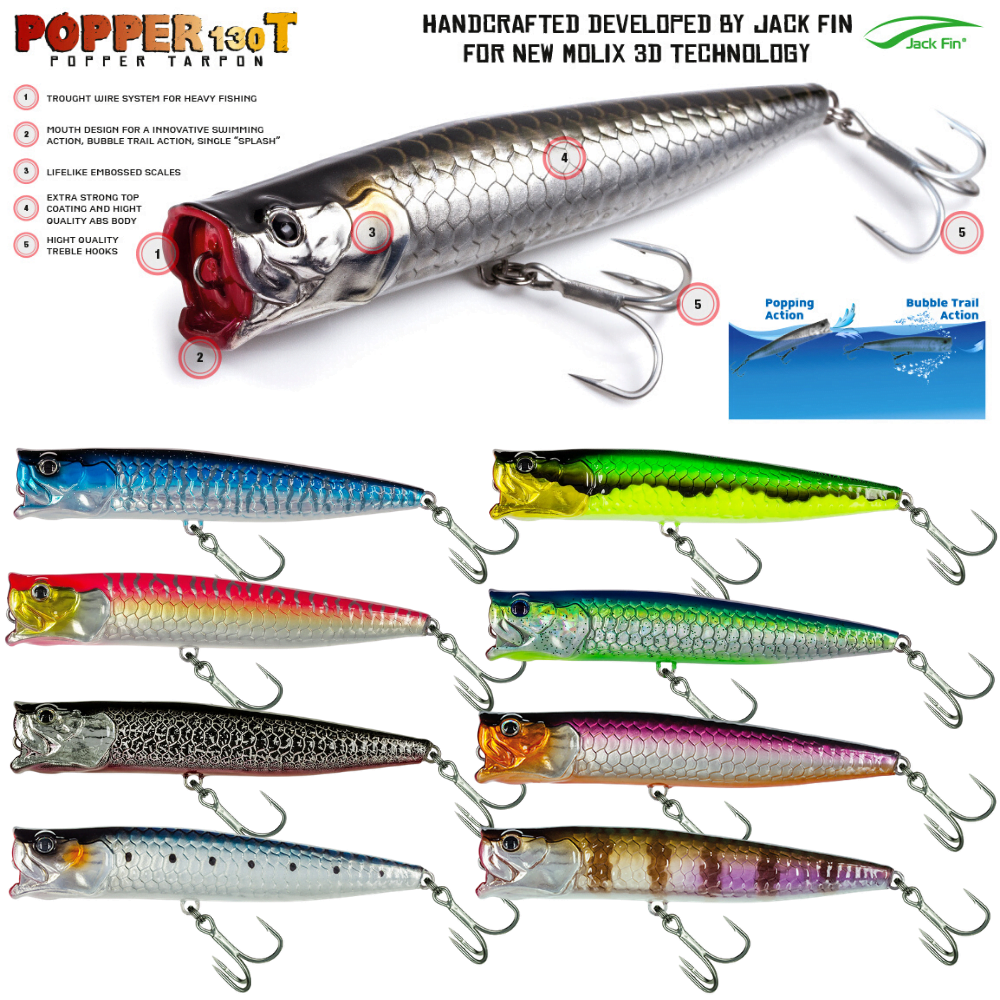 MOLIX By JACK FIN Ultimate Topwater Lure POPPER 130T