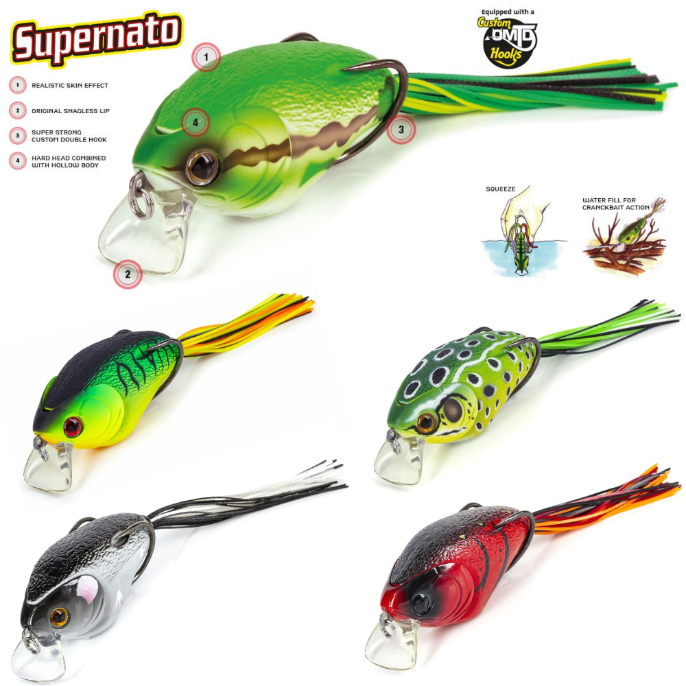 MOLIX Topwater Hybrid Frog/Crankbait Lure Supernato
