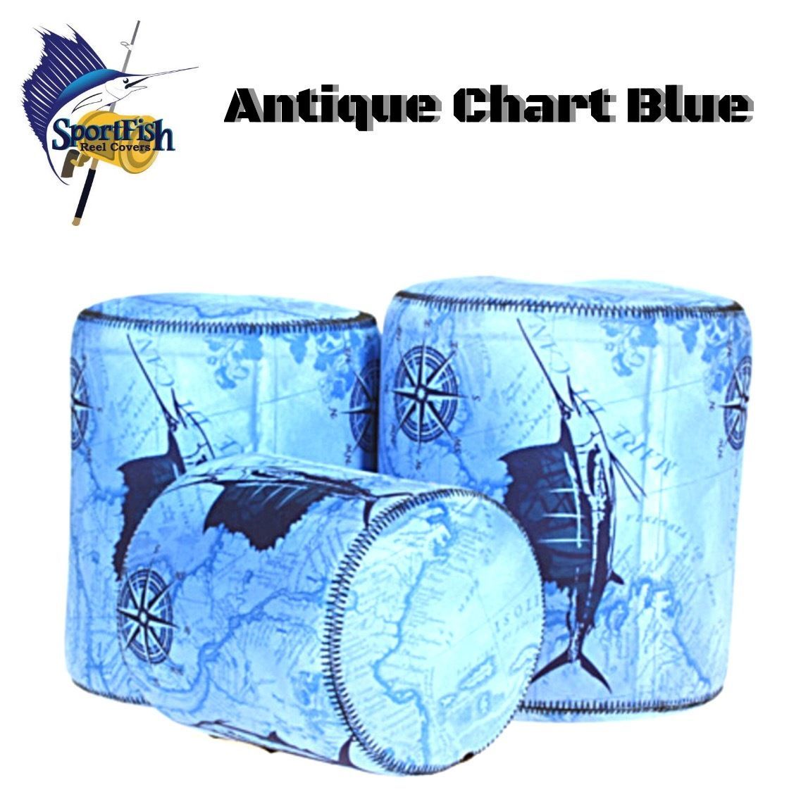 SportFish Antique Chart Blue Conventional Reels Cover