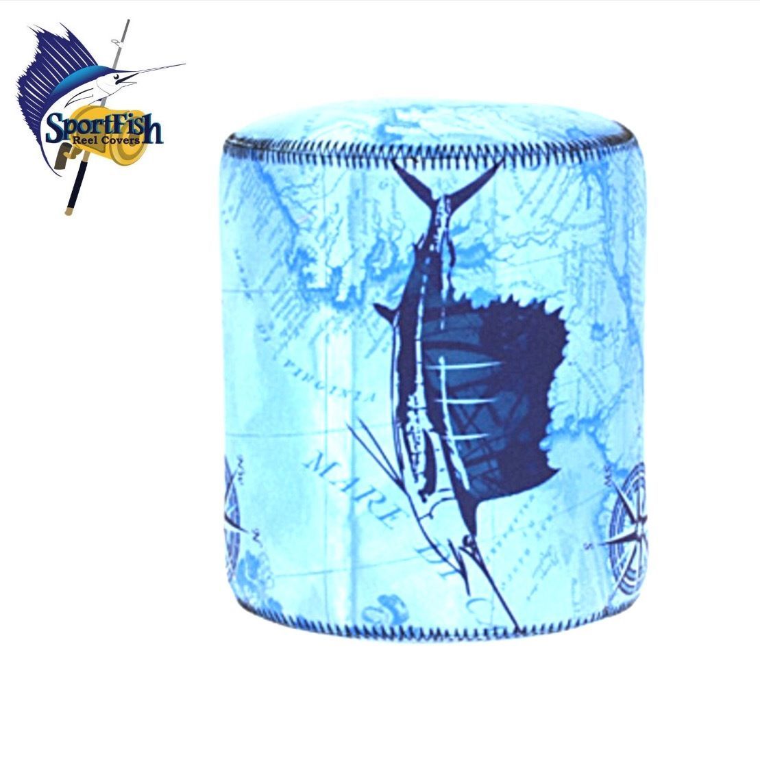 SportFish Antique Chart Blue Conventional Reels Cover - Image 2