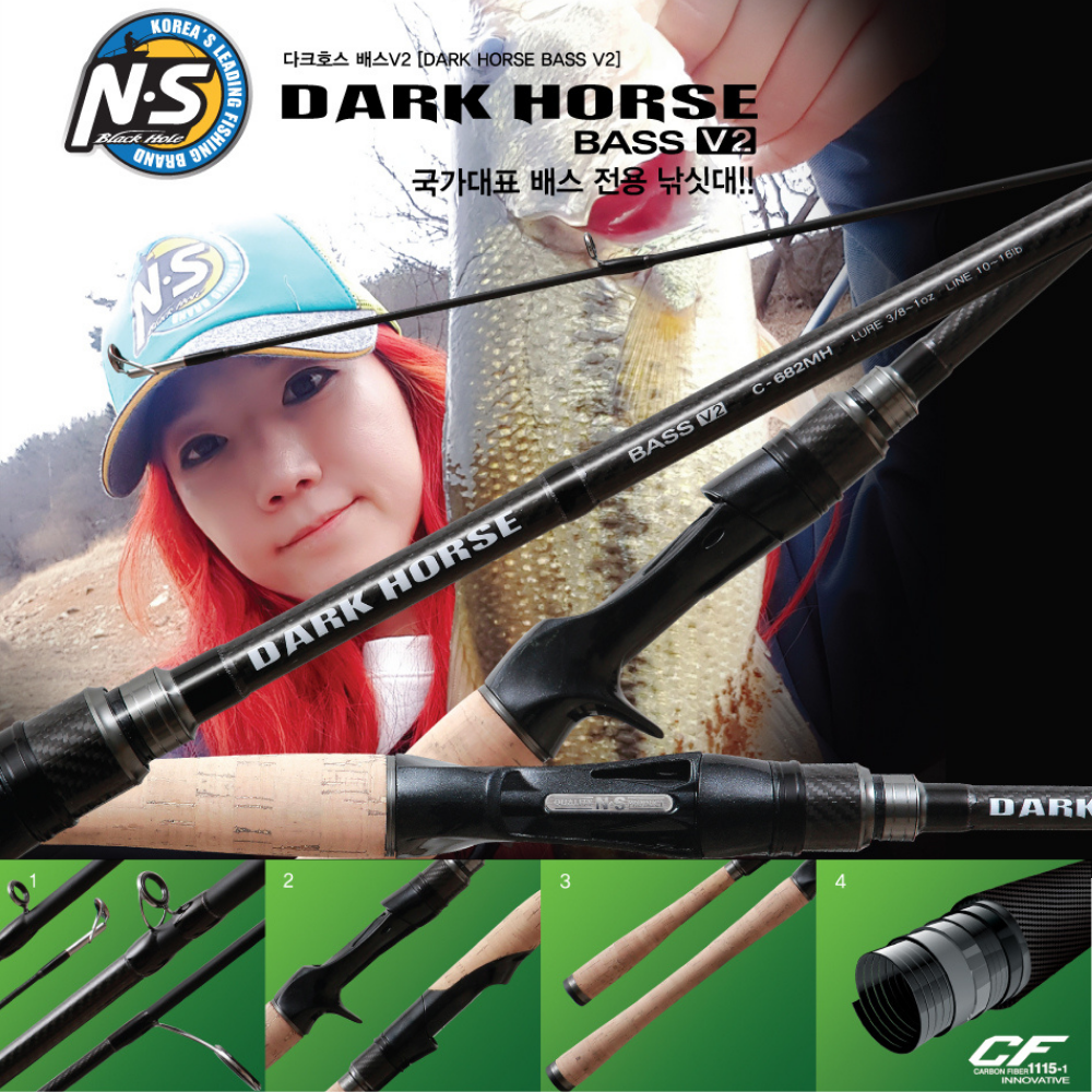 NS BLACK HOLE Hi Sensitivity Bass Fishing Rod DARK HORSE BASS V2 - Image 2