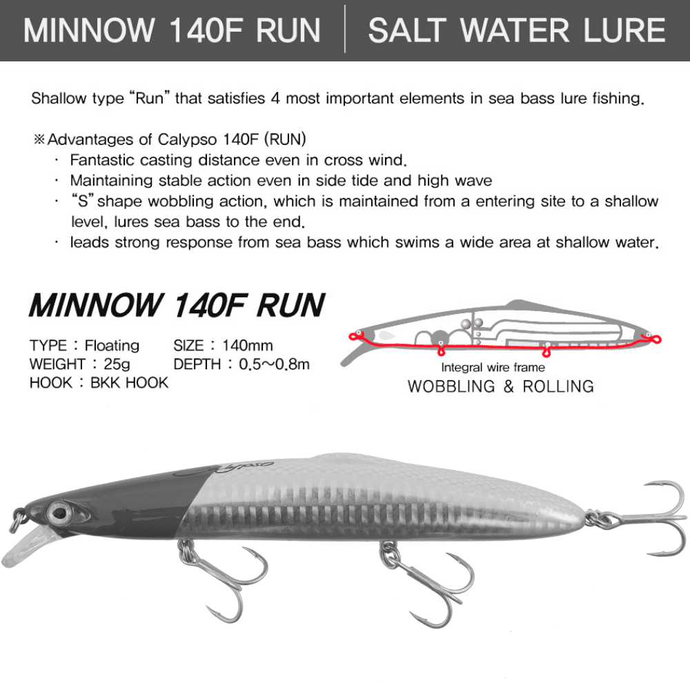 NS Black Hole Saltwater Jerkbait Floating Lure CALYPSO 140F RUN - Image 5