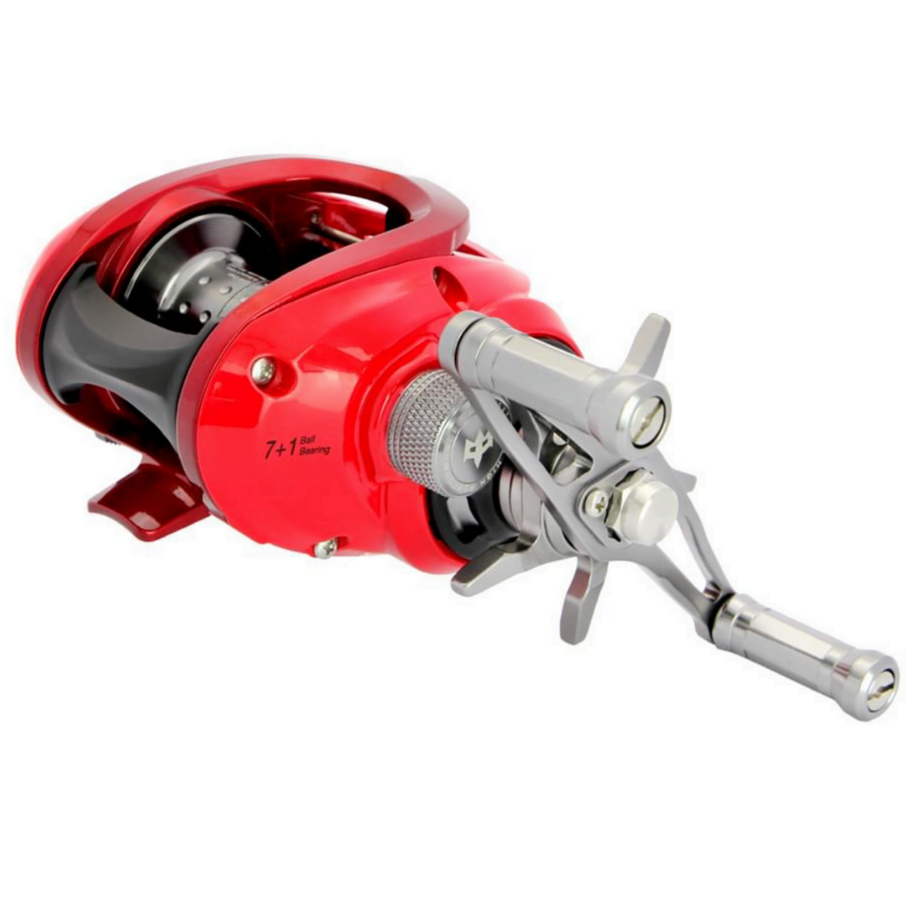 POSEIDON NEXT Low Profile Baitcasting Fishing Reel TANK Red/Gunsmoke - Image 2