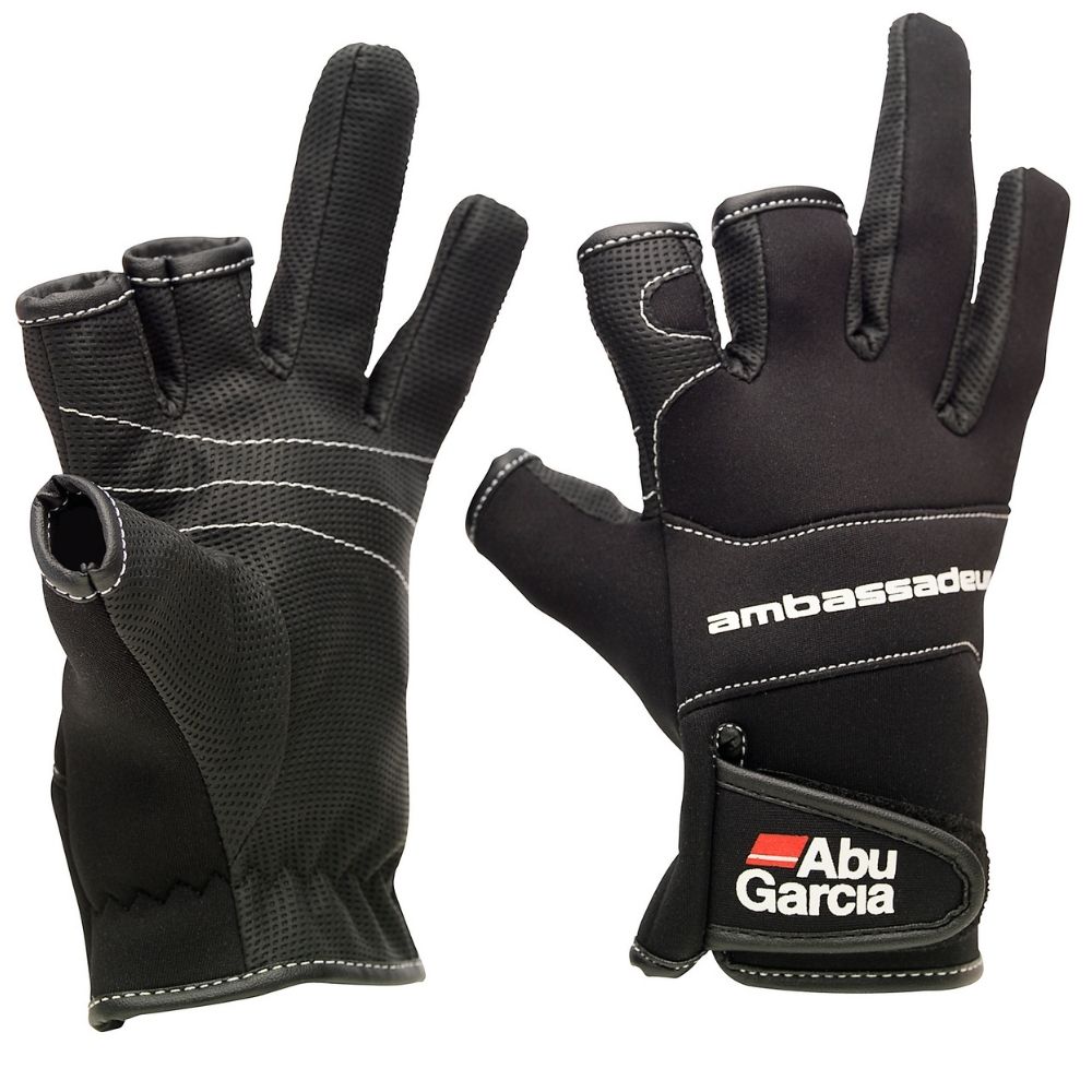 ABU GARCIA Professional Neoprene Stretch 3 Cut Gloves AMBASSADEUR