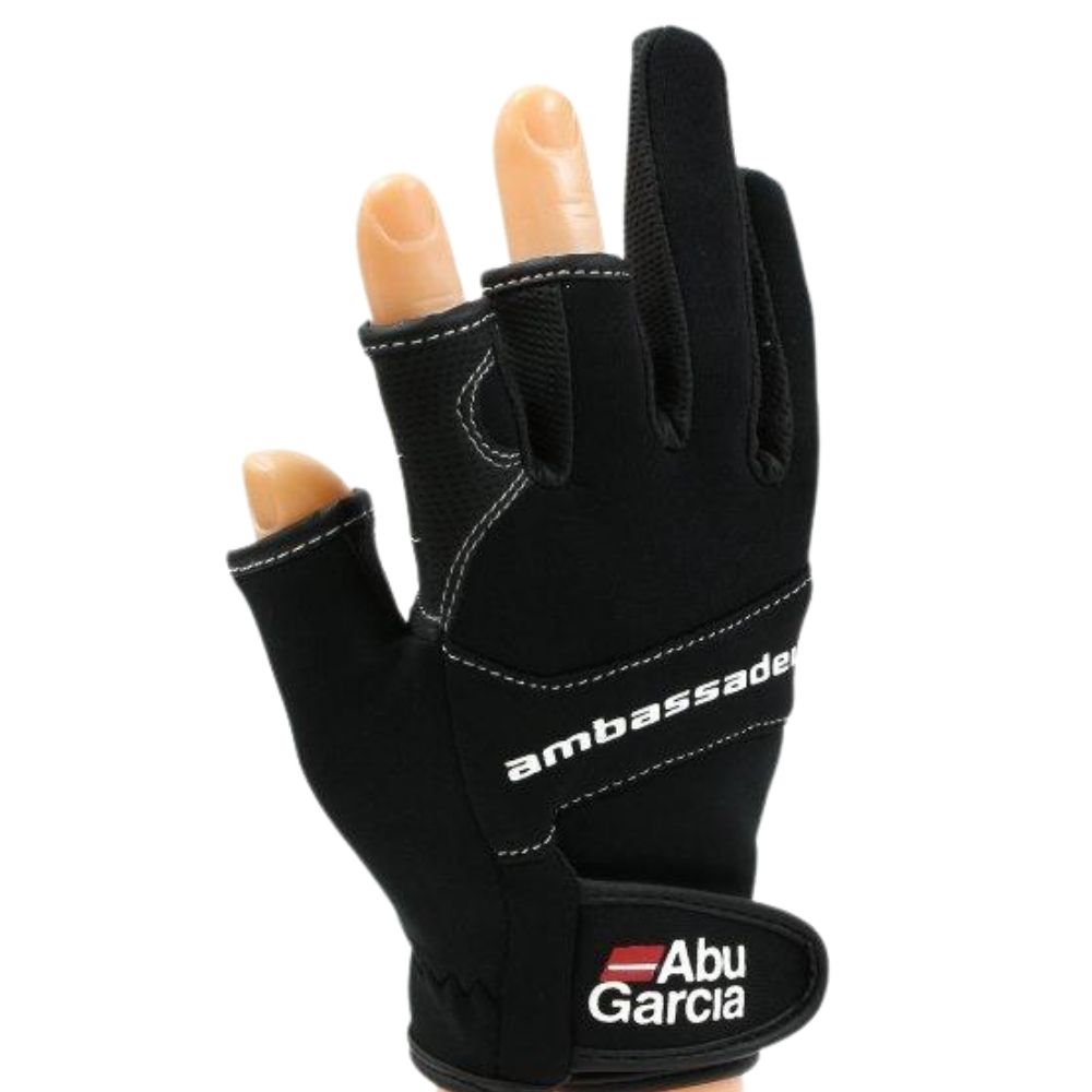 Abu Garcia Abu Garcia Rubberised Strech Neoprene Fishing Gloves Black 