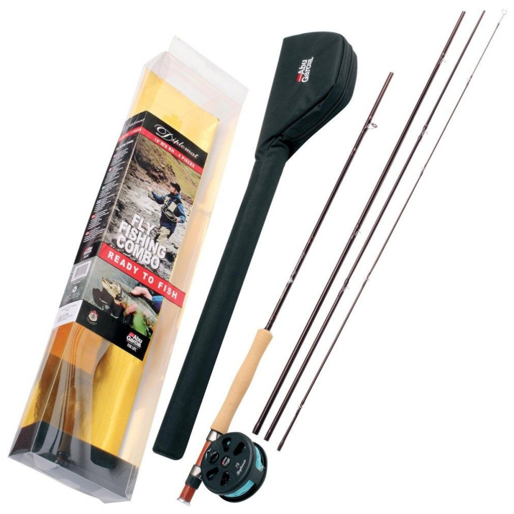 Superb Abu Garcia Diplomat 904 LH 9ft 7/8wt Fly Fishing Rod and Reel Line Combo 