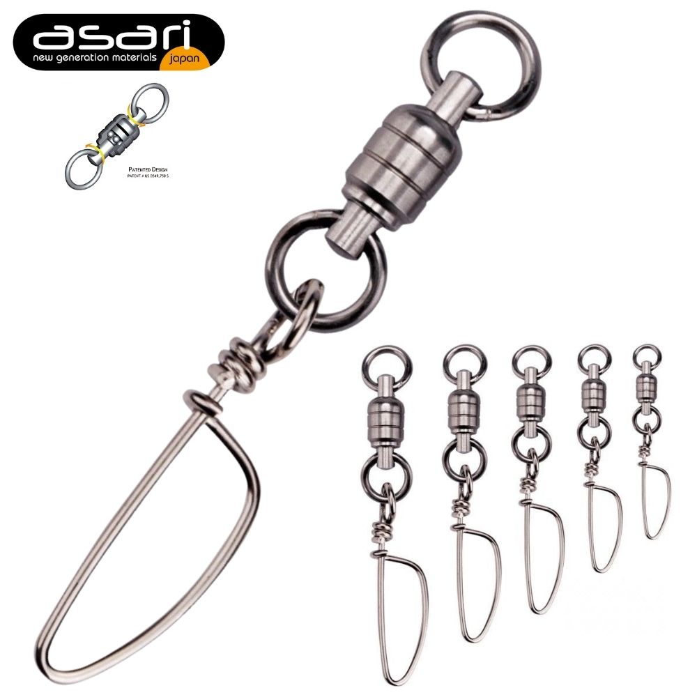 ASARI Smooth X-Rotation Stainless Steel Tournament Snap Swivel TUNA-I