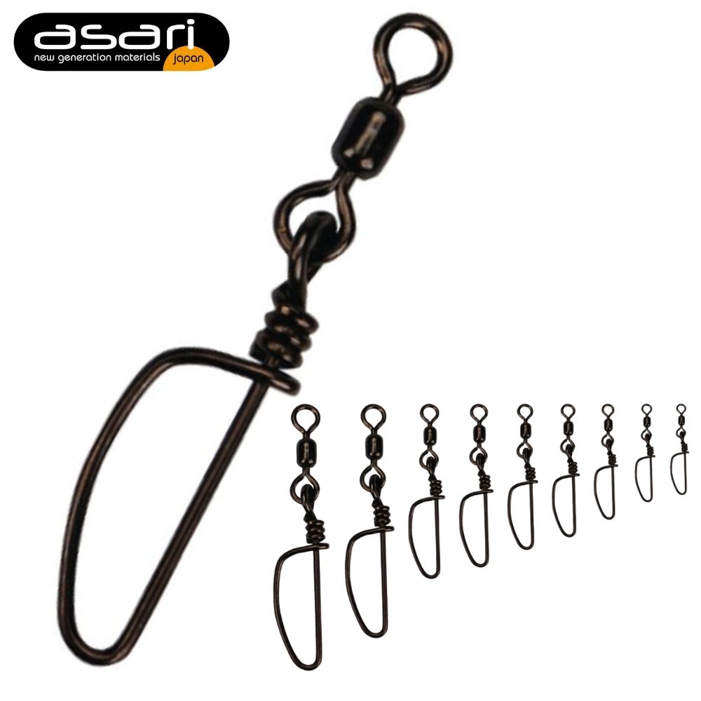 ASARI Smooth X-Rotation Snap Swivel SS BLACK CRANE II
