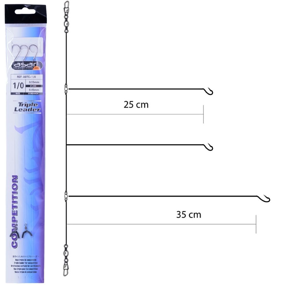 ASARI Bottom And Surf Fishing Rig COMPETITION TRIPLE LEADER