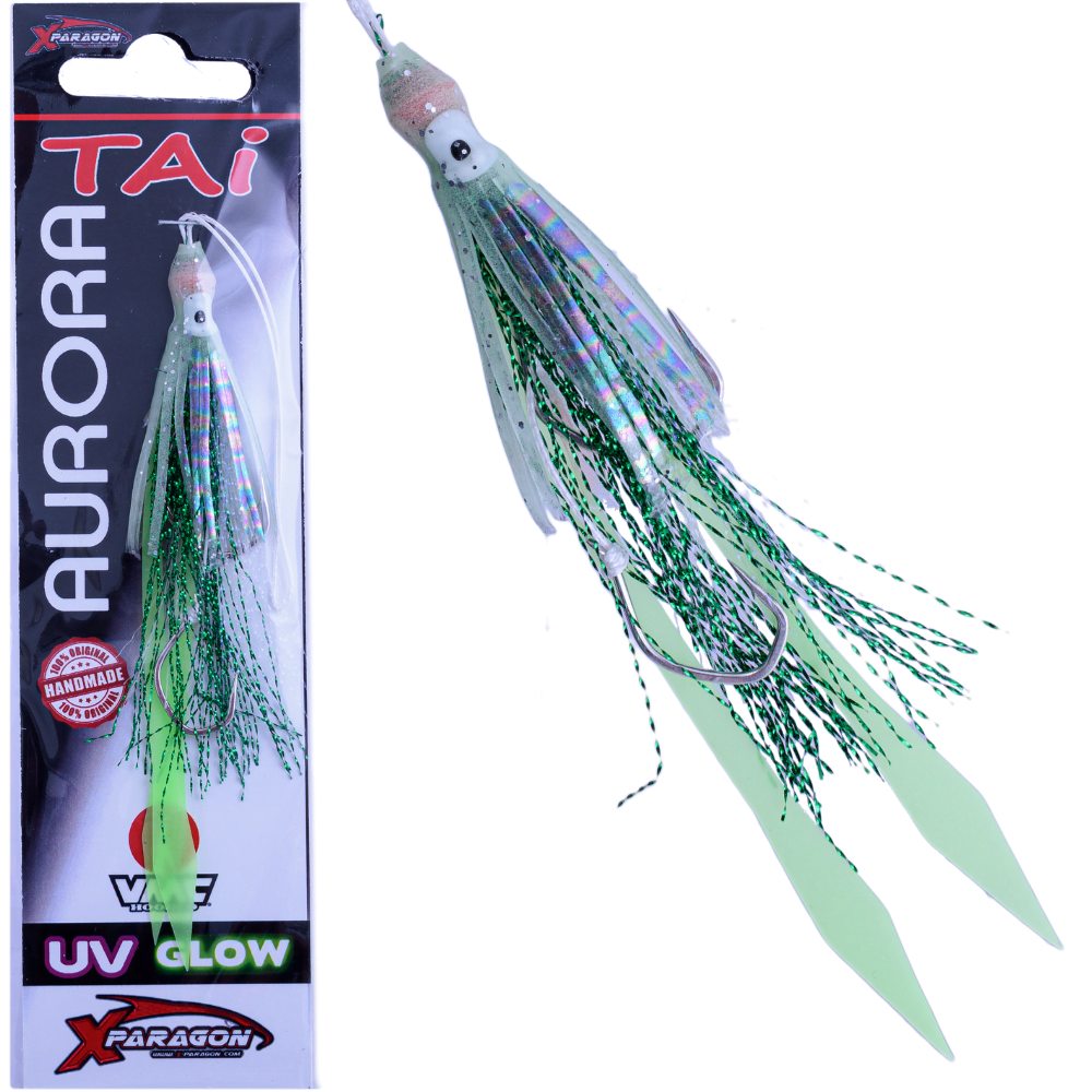 X-PARAGON Saltwater Rubber Jigging Skirted Assist Hook Rig AURORA TAI GGUVG
