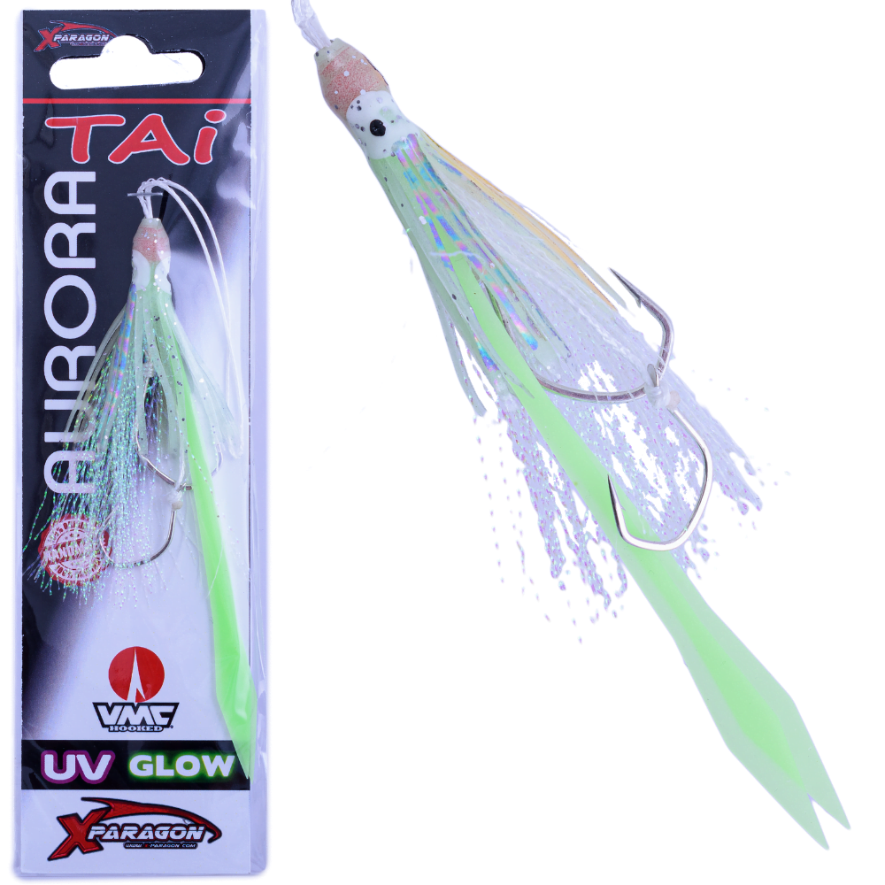X-PARAGON Saltwater Rubber Jigging Skirted Assist Hook Rig AURORA TAI GRUVXG