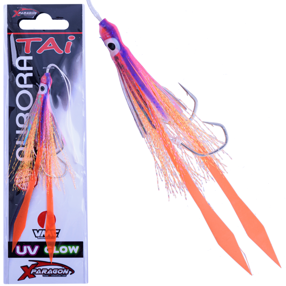 X-PARAGON Saltwater Rubber Jigging Skirted Assist Hook Rig AURORA TAI OGUVG