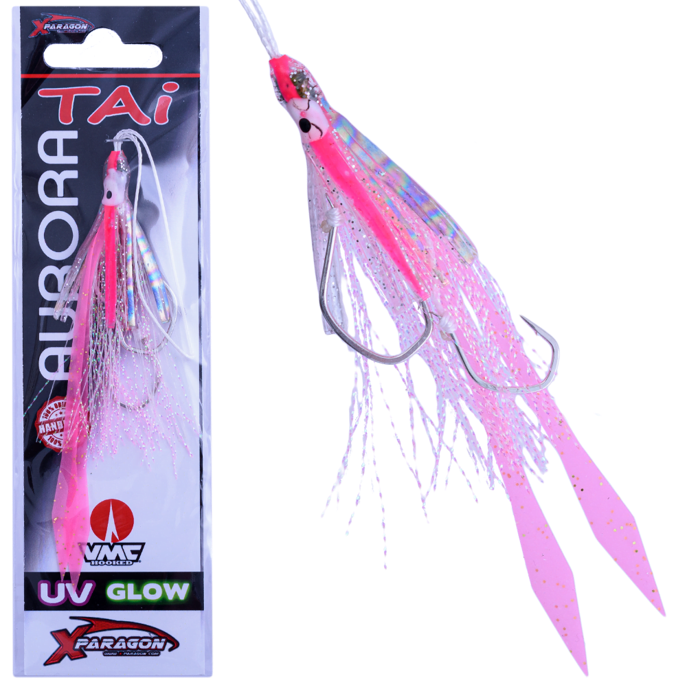 X-PARAGON Saltwater Rubber Jigging Skirted Assist Hook Rig AURORA TAI PPUVG
