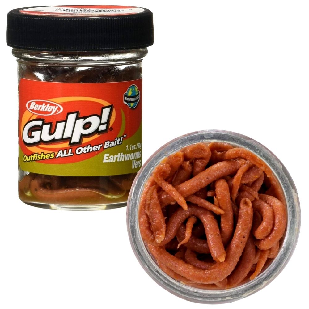 BERKLEY Gulp Scented Soft Bait Lures EARTHWORMS 10cm/Brown