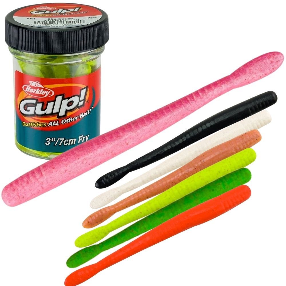 BERKLEY Gulp Soft Scented Worm Bait Lure FRY 3in/7cm