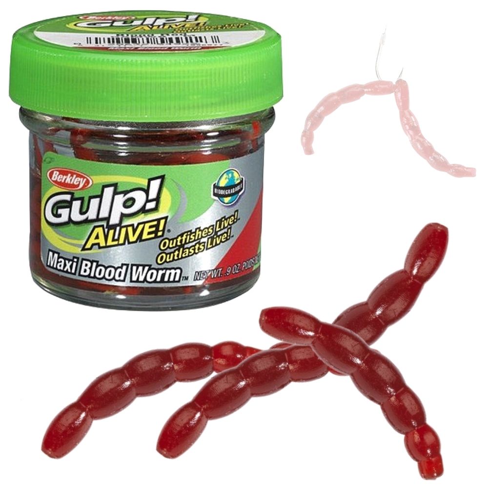 BERKLEY Gulp Alive Scented Soft Bait Lure MAXI BLOOD Worm