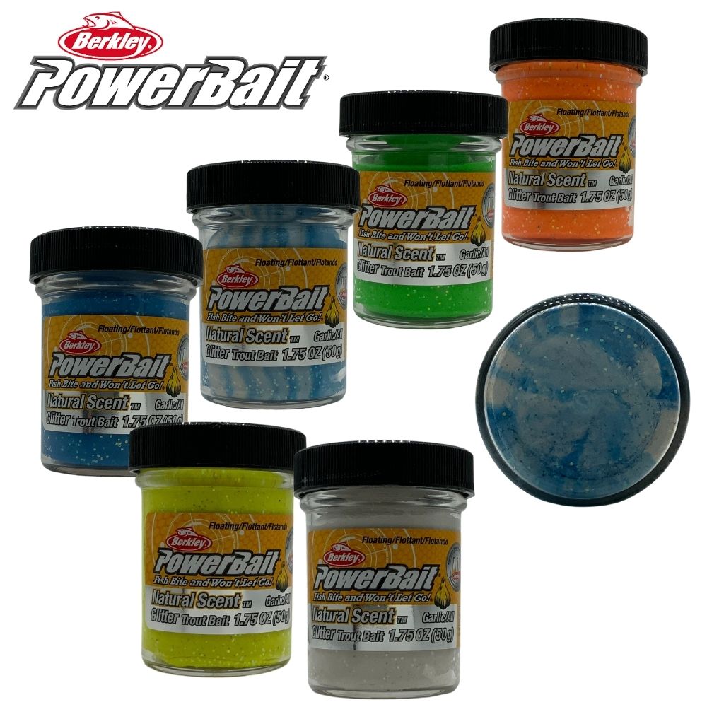 BERKLEY PowerBait Trout Bait Glitter Dough Natural Scent GARLIC 1.75oz/50g