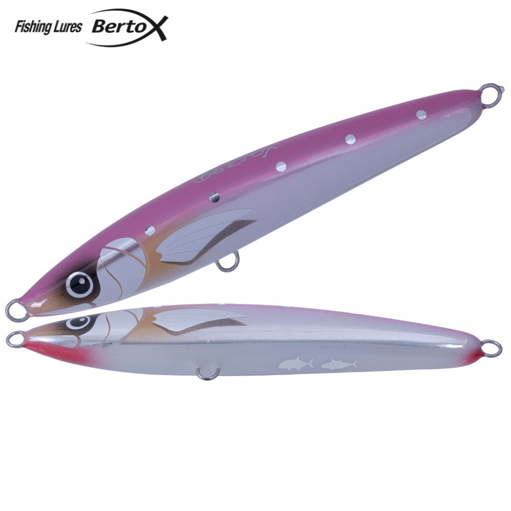 BERTOX Handmade Individualy Balanced Wooden Floating Stick Bait 20cm/85g Pink Sardine