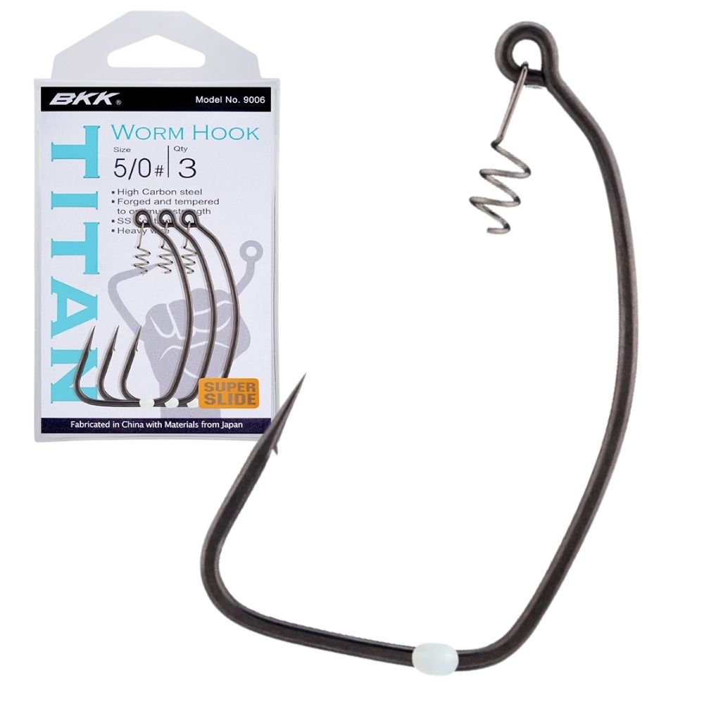 BKK Weedless Hi Carbon Steel Worm Hook Super Slide TITAN