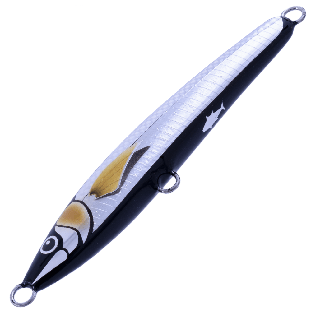 BERTOX Saltwater Handmade Wooden Sinking STICK BAIT 15cm/45g Black Foil - Image 3