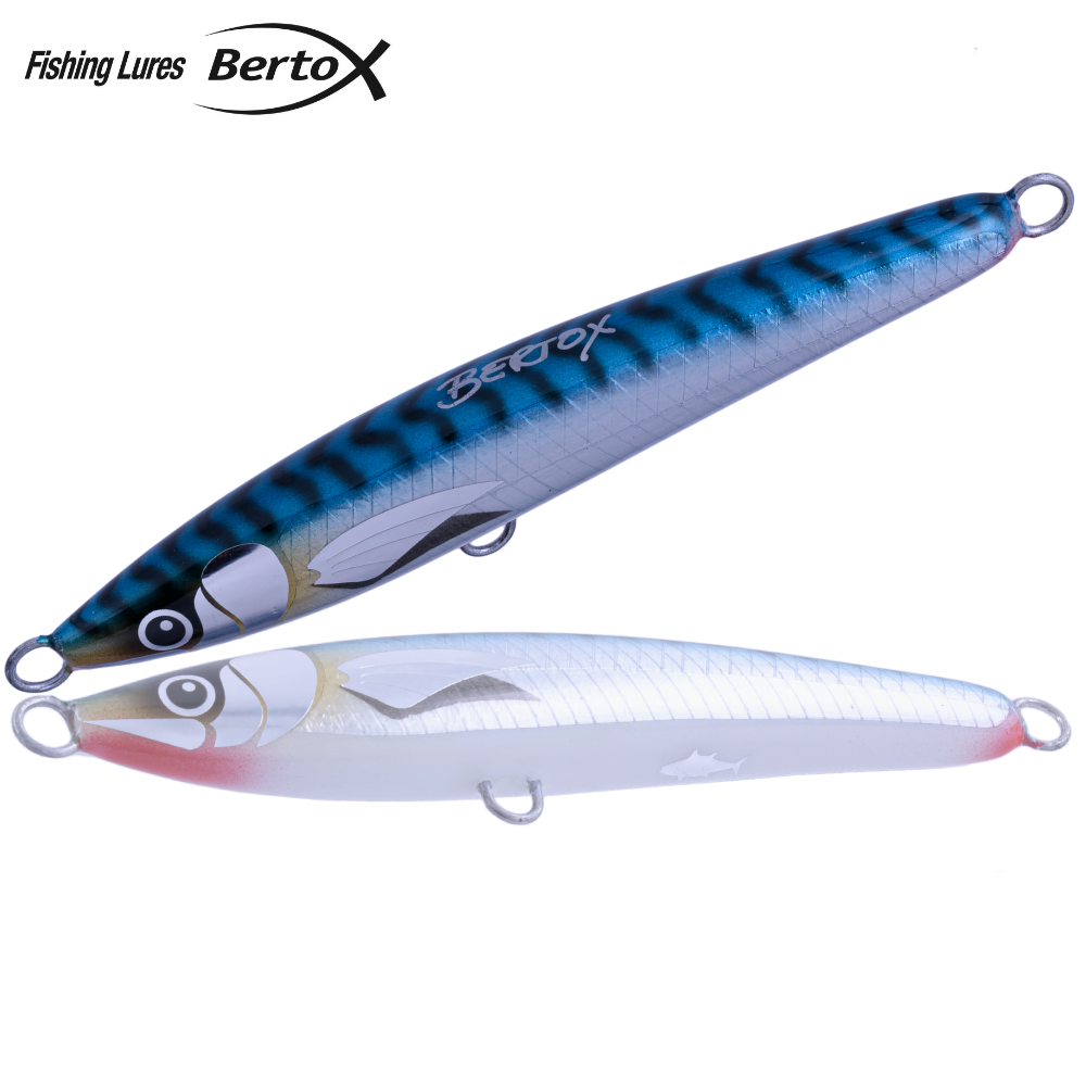 BERTOX Saltwater Handmade Wooden Sinking STICK BAIT 15cm/50g Blue Mack