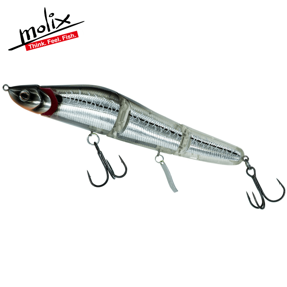 MOLIX Jointed Lipless Jerkbait Minnow Lure BRIGANTE 160FL Ghost Silver Stripe