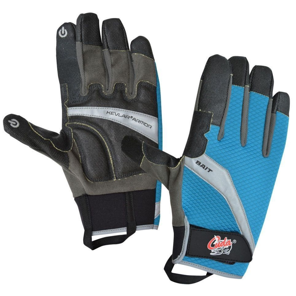 CUDA Saltwater Fishing Bait Cutting Gloves With KEVLAR PALM