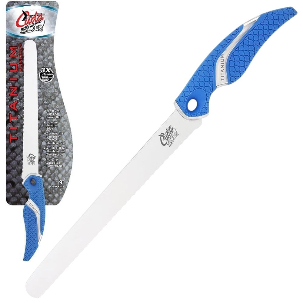 CUDA Fishing 9" Titanium Nitride Bonded Chunk KNIFE