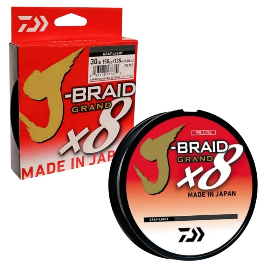 DAIWA 8 Strand Casting Round Braid Line J-Braid GRAND X8 135m/150yd Gray-Light