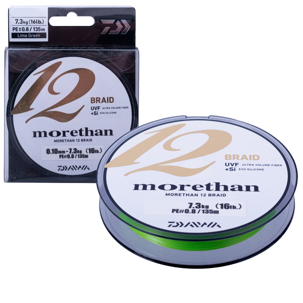 DAIWA Morethan 12 Strand Premium Round Braid Line 135m/Lime Green