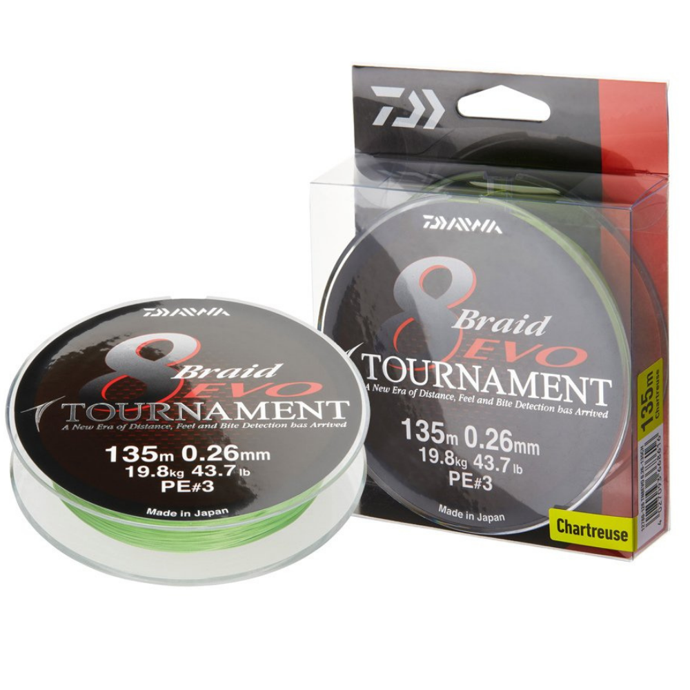 DAIWA Tournament 8 Braid EVO Braided Line Chartreuse / 135m
