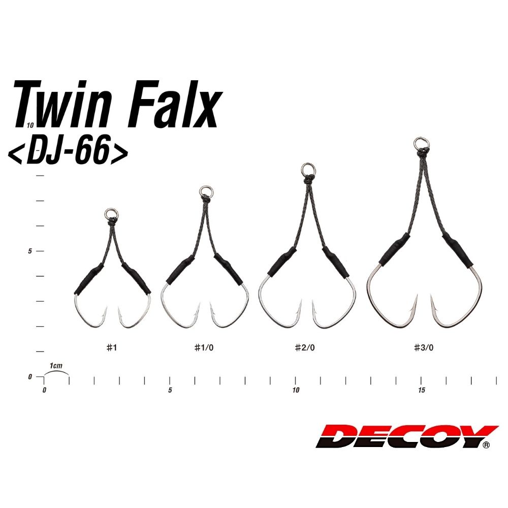 DECOY Light & Slow Pitch Jigging Double Assist Hooks TWIN FALX D-66 - Image 4