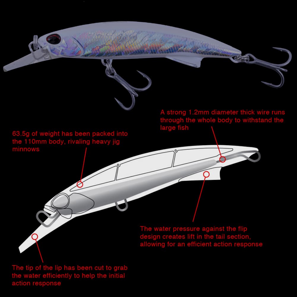DUO Saltwater Heavyweight Minnow Lure Rough Trail BLAZIN 110 - Image 2