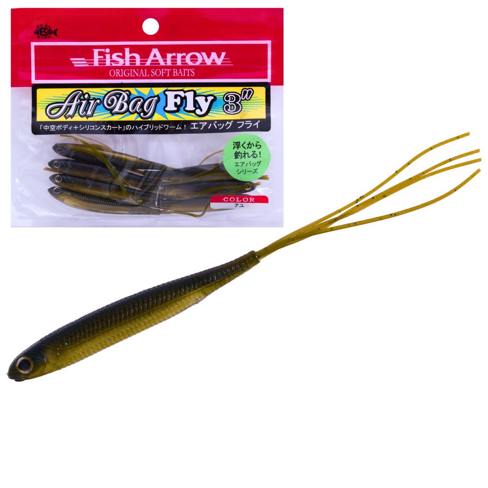 FISH ARROW Finesse Soft Lure Hybrid Worm AIR BAG FLY 3" - Image 2