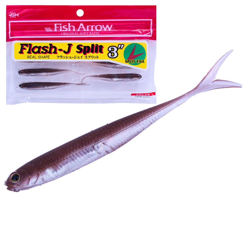 FISH ARROW Fishing Finesse Soft Bait Lure FLASH-J Split Tail 3”