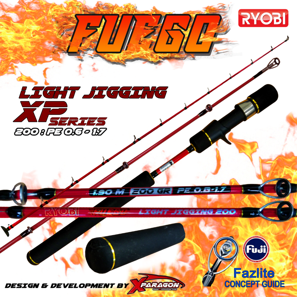 X-PARAGON Ryobi Salatwater Light Jigging Baitcasting Rod FUEGO XP LJ200