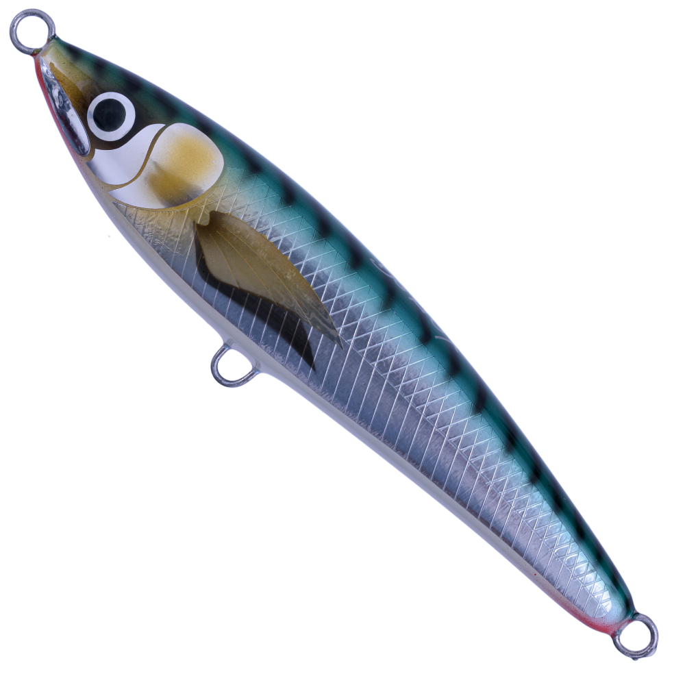 BERTOX Saltwater Handmade Wooden Sinking STICK BAIT 18cm/100g Green Mack - Image 2
