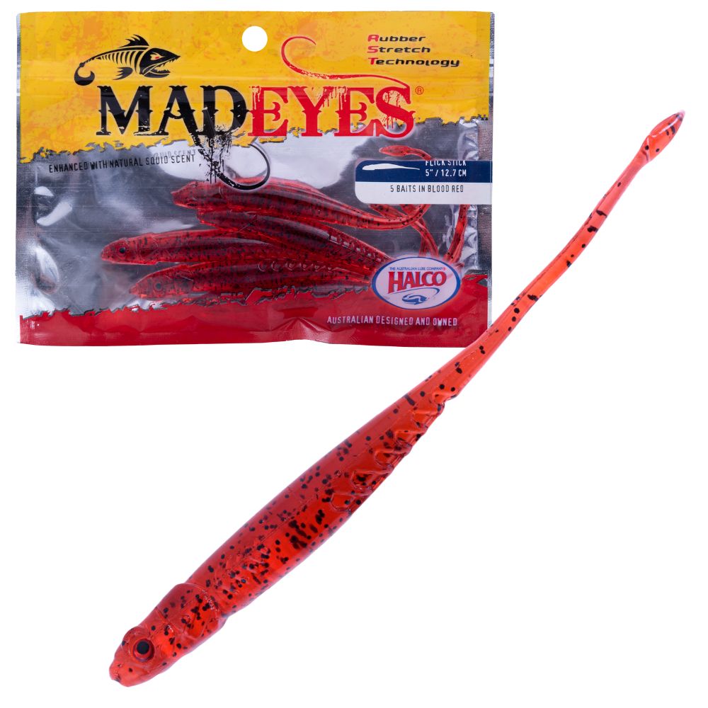 HALCO MadEyes Squid Scented RST Soft Lure FLICK STICK 5” - Image 6