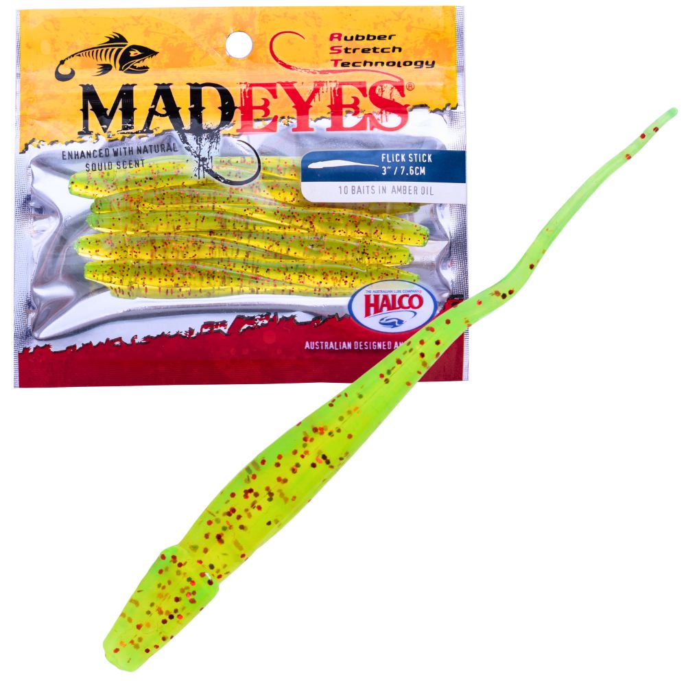 HALCO MadEyes Squid Scented RST Soft Lure FLICK STICK 3” - Image 4