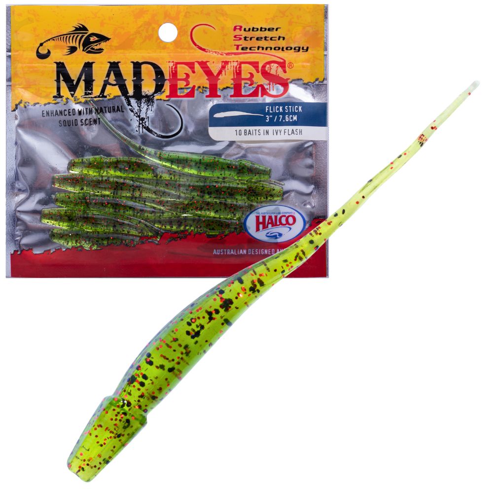 HALCO MadEyes Squid Scented RST Soft Lure FLICK STICK 3” - Image 6