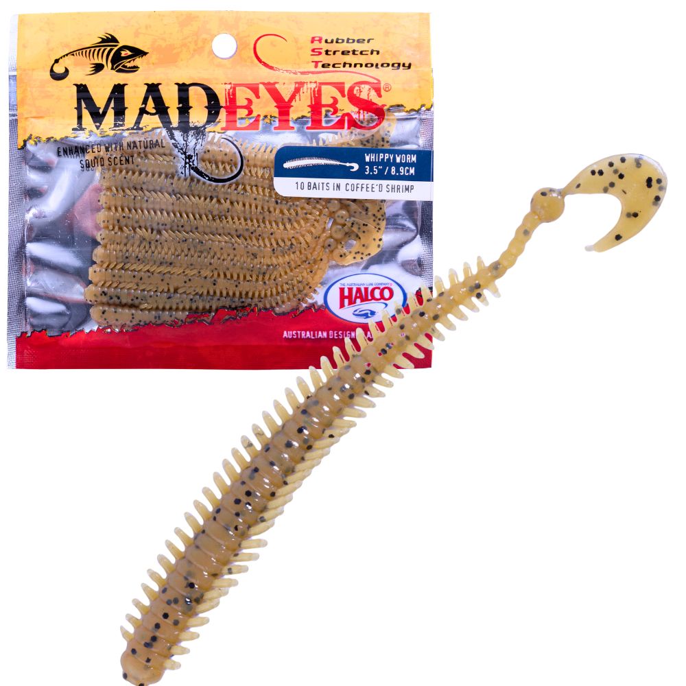 HALCO MadEyes Squid Scented RST Soft Lure WHIPPY WORM 3.5