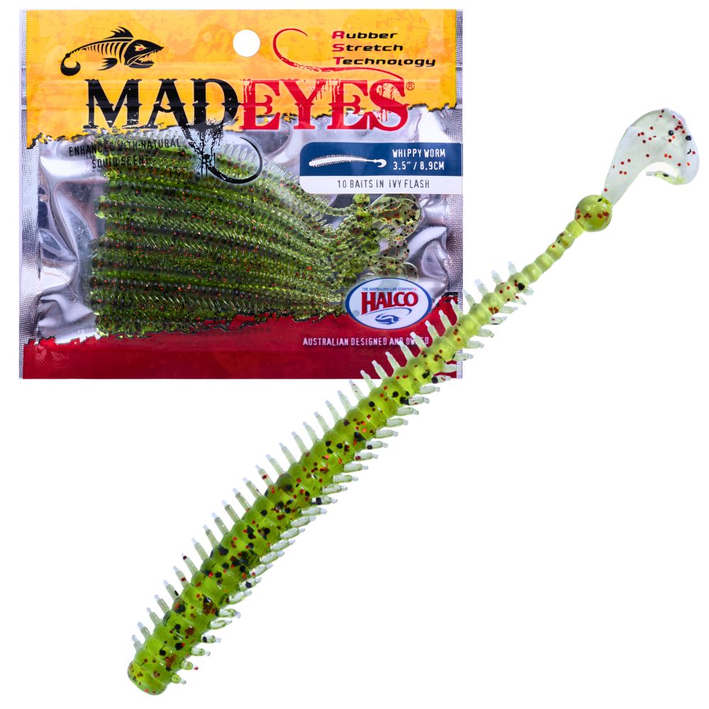 HALCO MadEyes Squid Scented RST Soft Lure WHIPPY WORM 3.5 - Image 3