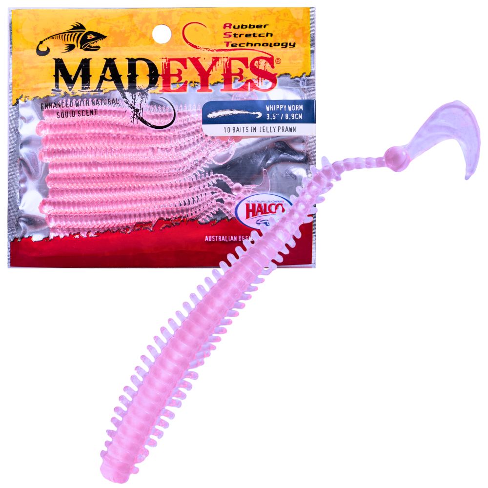 HALCO MadEyes Squid Scented RST Soft Lure WHIPPY WORM 3.5 - Image 2