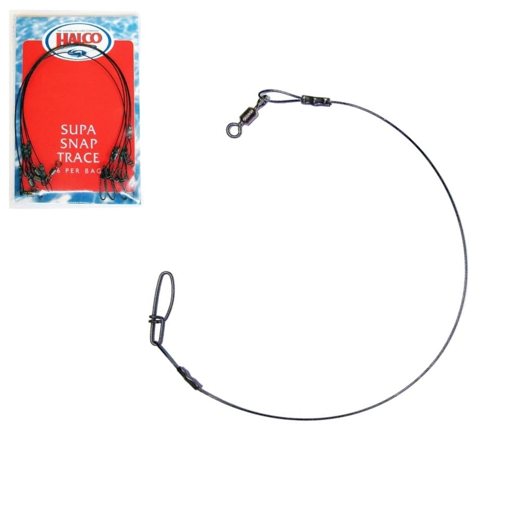 HALCO Tackle 7-Strand Wire Leader SUPA SNAP TRACE 28cm/6pcs