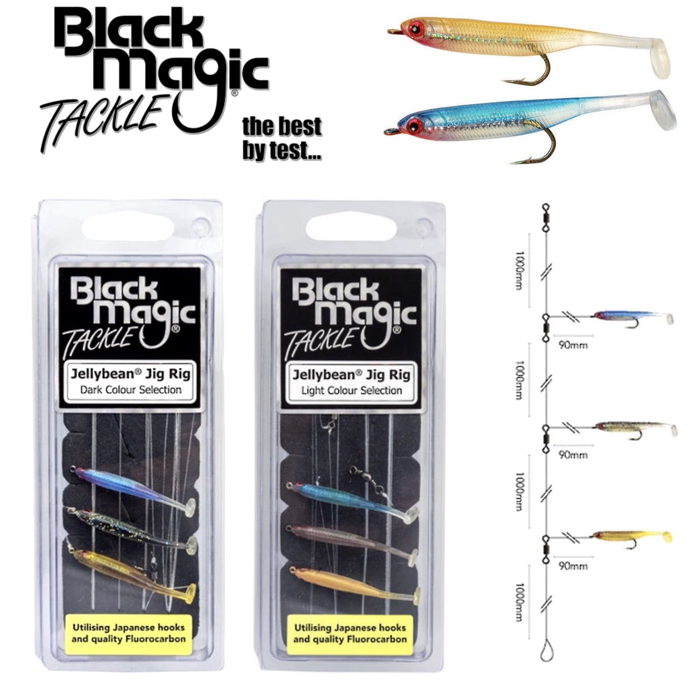 BLACK MAGIC TACKLE Light Fishing JELLYBEAN Jig Rig