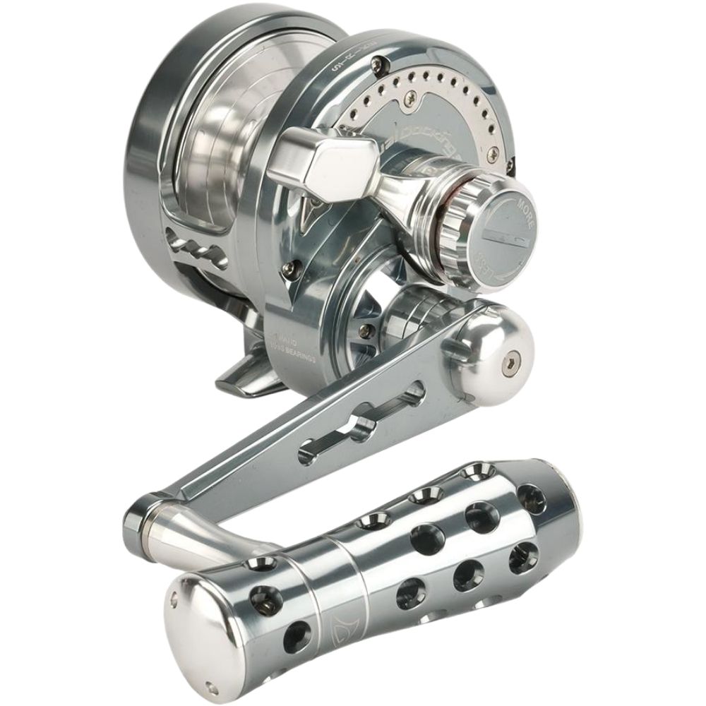JIGGING MASTER Hi Speed Lefthanded Monster Game Reel Power Spell PE4 Gray/Silver - Image 5