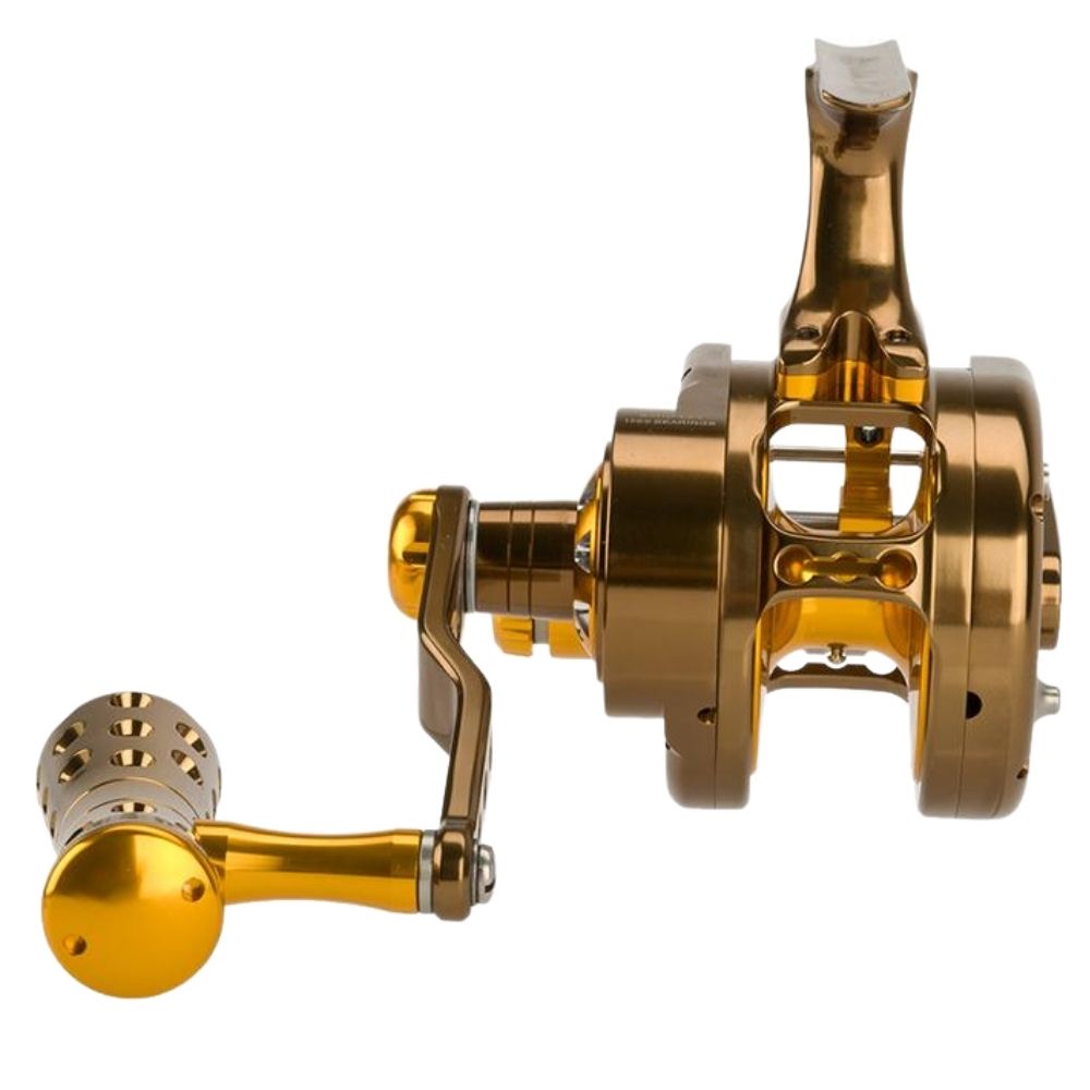 JIGGING MASTER Extreme Jigging Lefthanded Reel UNDERHEAD PE10 Brown/Gold - Image 5